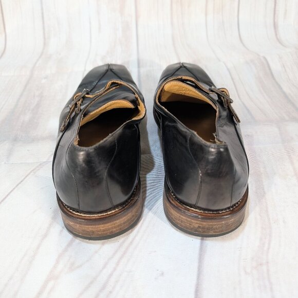 Mezlan Black Leather Monk Strap Dress Shoes 10.5M Made in Spain - Picture 3 of 10